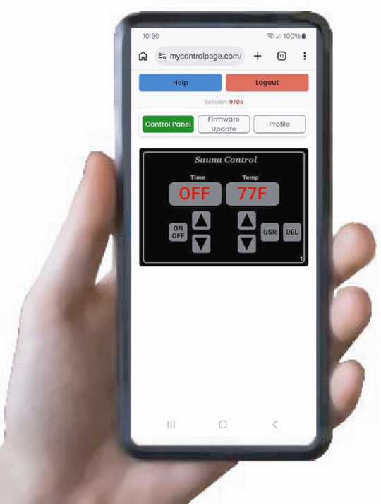 Sauna WiFi Control via Smart Phone